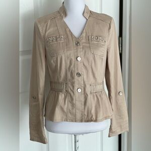 White House Black Market Embellished Jean Jacket - size 10